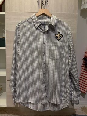 ⚜️Gray Gingham Saints Shirt